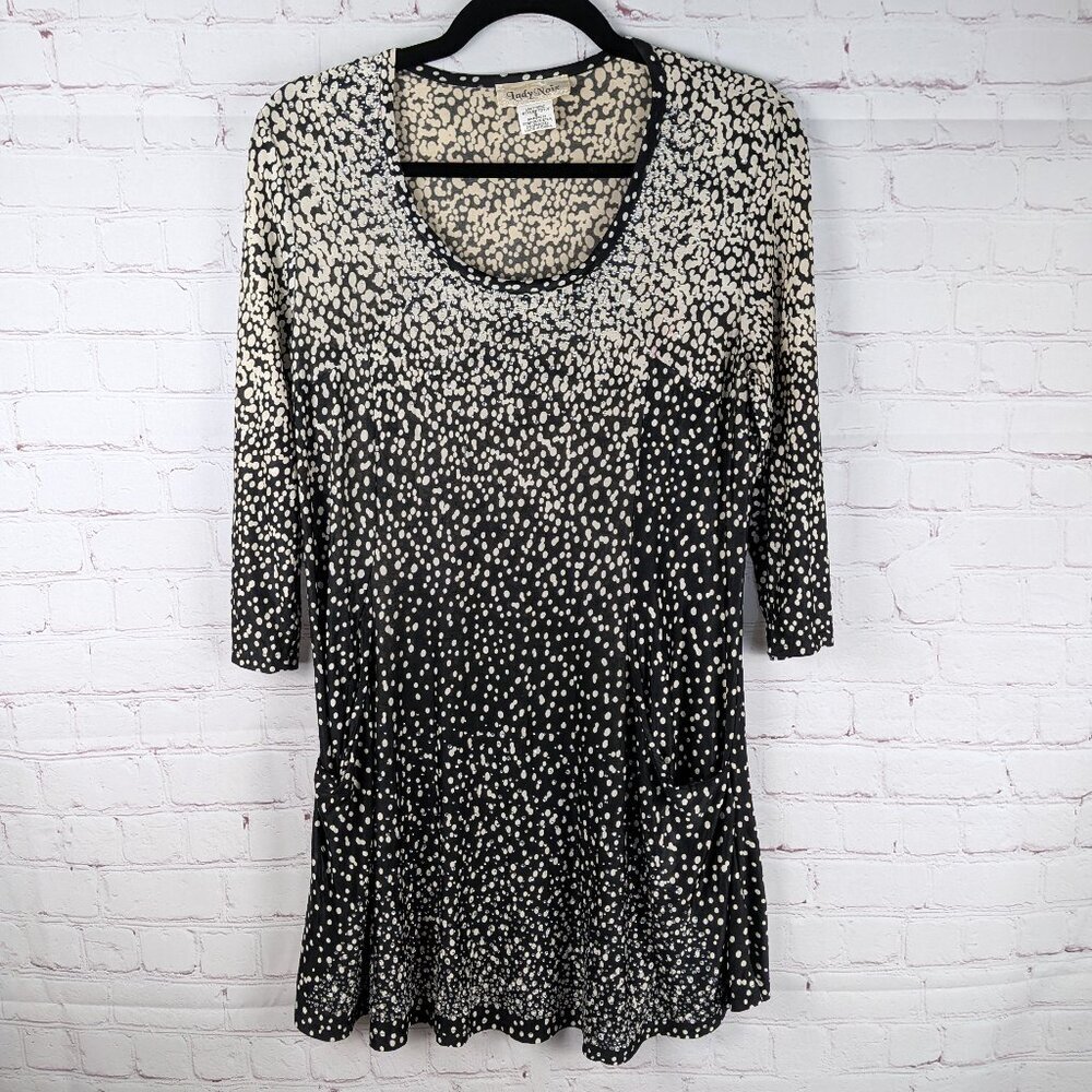 Lady Noiz Long Sleeve Polka Dot Rhinestone Dress - Small